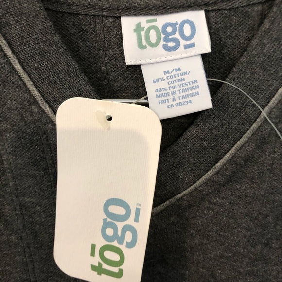 NWT togo Men’s V-Neck Grey Sweater Size - Medium - Picture 3 of 5